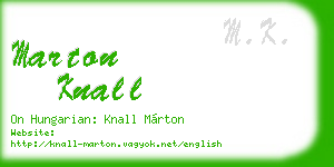 marton knall business card
