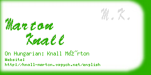 marton knall business card